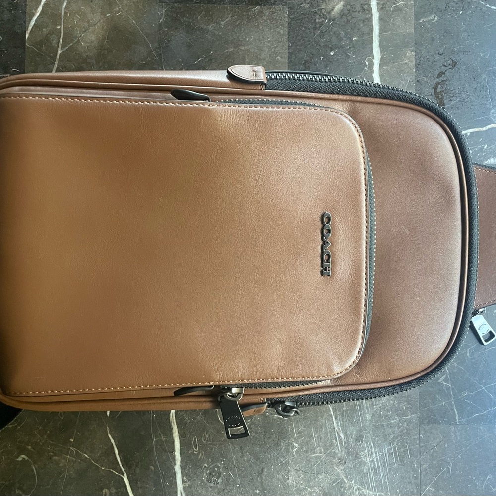 Coach Men's Tan Leather Belt Bag